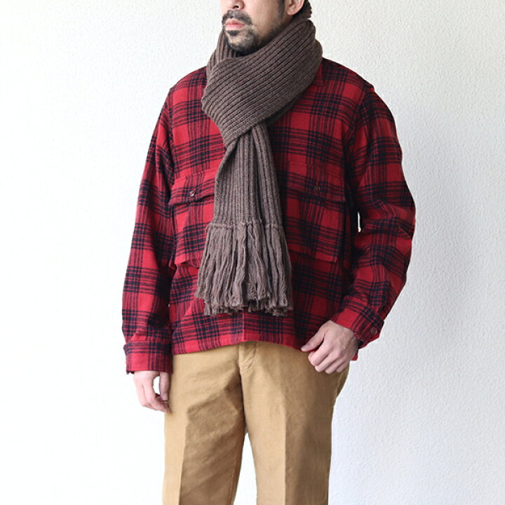 楽天市場】フリーホイーラーズ HAND KNIT FRINGED WOOL MUFFLER  