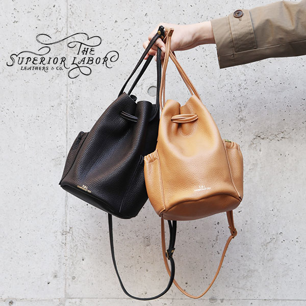 THE SUPERIOR LABOR シュペリオール レイバー LEATHER KINCHAKU SHOULDER クリアランスsale 期間限定 2 COLORS 至高 MADE IN BAG JAPAN