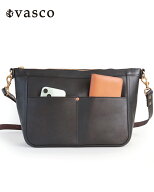 ヴァスコ LEATHER TELEPHONE SHOULDER BAG COW HIDE BLACK VASCO