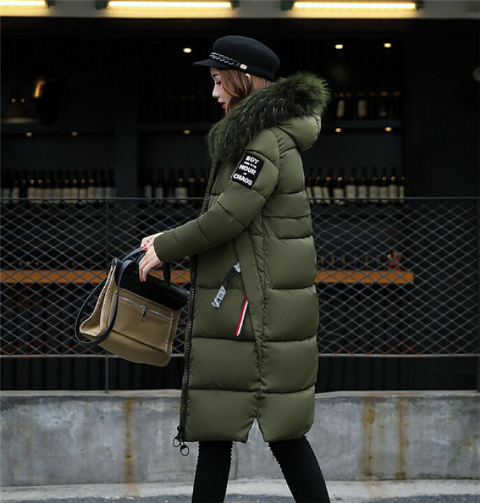 楽天市場】送料無料 ファーフード付き 中綿 あったか ロングコート  