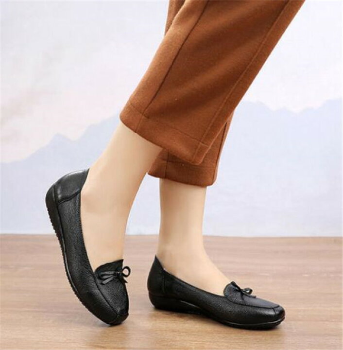 楽天市場 送料無料 ローファー パンプス フラットシューズ 靴 モカシン ママシューズ コンフォートシューズ 靴 女性用 女性 ローファー リボン付き シューズ レディース靴 秋 大きいサイズ ぺたんこ 歩きやすい 大人可愛い 痛くない 旅行 靴 ママ 柔らかい ゆったり