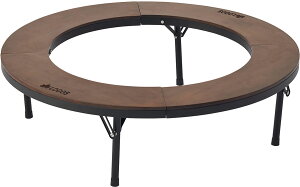 【10月30日 P最大10倍】 ロゴス LOGOS アウトドア アイアンウッド囲炉裏サークルテーブル L バーベキュー キャンプ 円形テーブル 木製天板 サークルタイプ 大人数 組み立て簡単 スリム コンパク