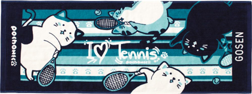 GOSEN ゴーセン テニス タオル ネイビー Love フェイスタオル I 春の新作続々 セール ゴーセンテニスぽちゃ猫 TennisNTF1017