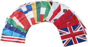 【10月30日 P最大10倍】 ダンノ DANNO 万国旗20 縦柄20枚1組 運動会 体育祭 飾りつけ グラウンド グランド 幼稚園 保育園 学校 国旗 小学校 中学校 紐付き フラッグ 万国旗 20か国 D7530