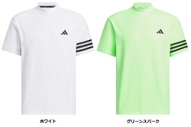 【マラソン期間中 最大4％OFFクーポン＆P最大10倍】 adidas アディダス ゴルフ スリーストライプス メッシュベントモック メンズ トップス ウェア ゴルフウェア ポロシャツ 半袖 ラインシャツ モックネック 半袖シャツ 吸湿性 快適 IKK67