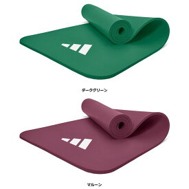 【8月18日 最大4％OFFクーポン＆P最大10倍】 アディダス adidas フィットネスマット 10mm ボディーケア ストレッチ エクササイズ 衝撃吸収 肘 腰 膝 ワークアウト キャリーストラップ付 ADMT11015