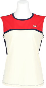 【10月30日 P最大10倍】 フィラ FILA テニス ノースリーブシャツ レディース ウィメンズ 女性 大人 タンクトップ トップス ウェア ロゴ 吸水 速乾 UVカット カラーブロック 重ね着 部活動 クラブ