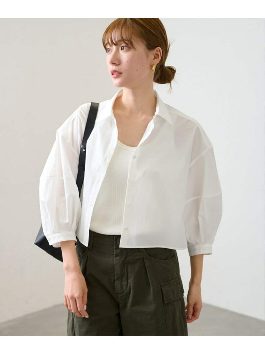 楽天市場】【SALE／30%OFF】クロップドランタンスリーブシャツ 