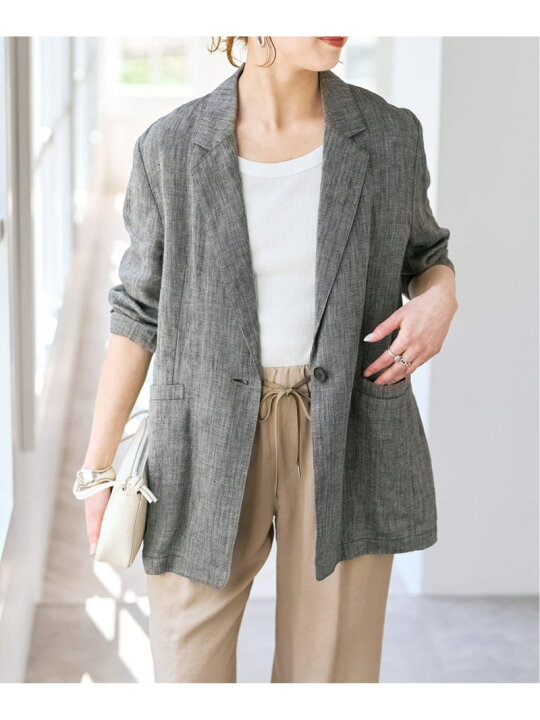 楽天市場】【SALE／30%OFF】《手洗い可》エアリーリネン1Bジャケット 