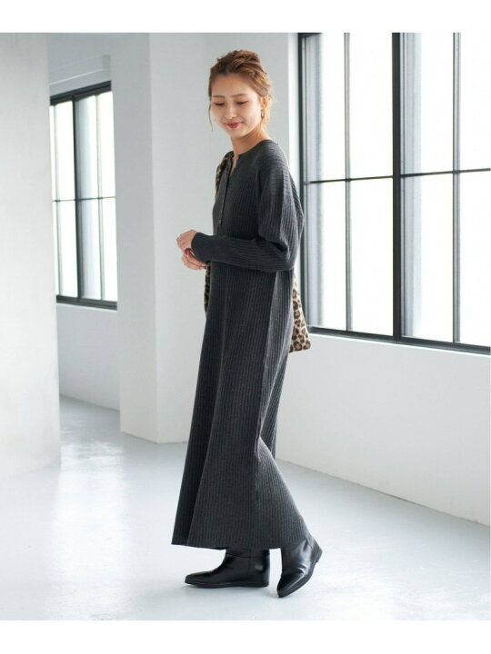 楽天市場】《追加》ヘンリーネックリブニットワンピース Spick & Span  