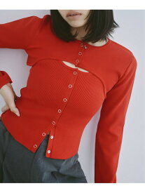 【SALE／30%OFF】リングドットクロップカーデタンクセット U by SPICK&SPAN ユーバイスピックアンドスパン トップス カーディガン レッド ブラック【RBA_E】【送料無料】[Rakuten Fashion]