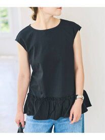 《予約》裾フリルフレンチスリーブプルオーバー Spick & Span スピックアンドスパン トップス カットソー・Tシャツ ホワイト ブラック【先行予約】*【送料無料】[Rakuten Fashion]