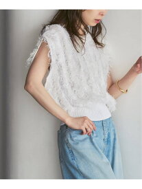 【洗える】フリンジニットプルオーバー NOBLE ノーブル トップス ニット ブラック ホワイト【送料無料】[Rakuten Fashion]