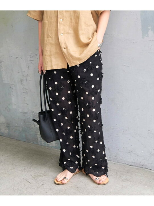 crinkle crinkle crinkle embroidery pants 