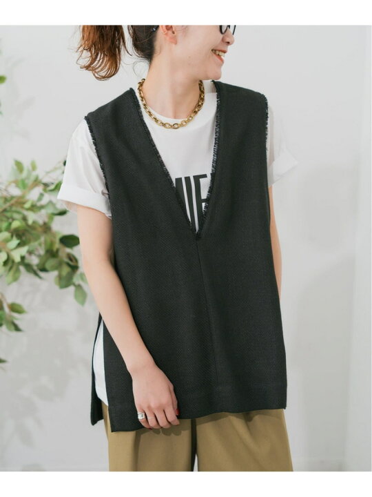 楽天市場】リネンブレンドツイードベスト Spick & Span スピックアンド  