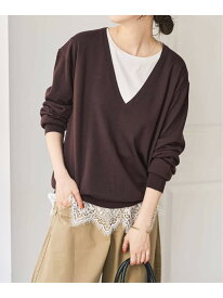 《手洗い可能 / 予約》18G Vネックニット Spick & Span スピックアンドスパン トップス ニット レッド ブラウン ネイビー【先行予約】*【送料無料】[Rakuten Fashion]