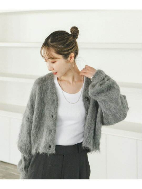 楽天市場】【SALE／30%OFF】アルパカ混シャギーショートカーデ NOBLE  