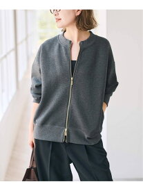 《予約》ダンボールZIPカーディガン Spick & Span スピックアンドスパン トップス カーディガン ブラウン グレー【先行予約】*【送料無料】[Rakuten Fashion]