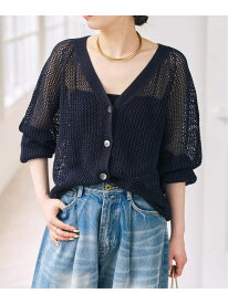 【SALE／30%OFF】メッシュVネックカーディガン Spick & Span スピックアンドスパン トップス ニット ホワイト ブラウン ネイビー【RBA_E】【送料無料】[Rakuten Fashion]