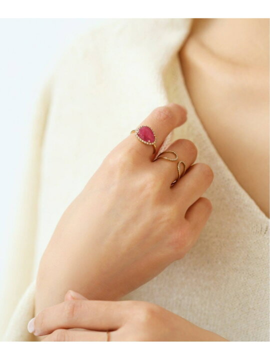 楽天市場】スライスルビーダイヤリングK10 Lilas スピックアンドスパン  