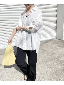 ≪追加≫80リネンカシュクールビッグシャツ Spick & Span スピックアンドスパン トップス シャツ・ブラウス ホワイト ブラウン ベージュ ブラック【送料無料】[Rakuten Fashion]