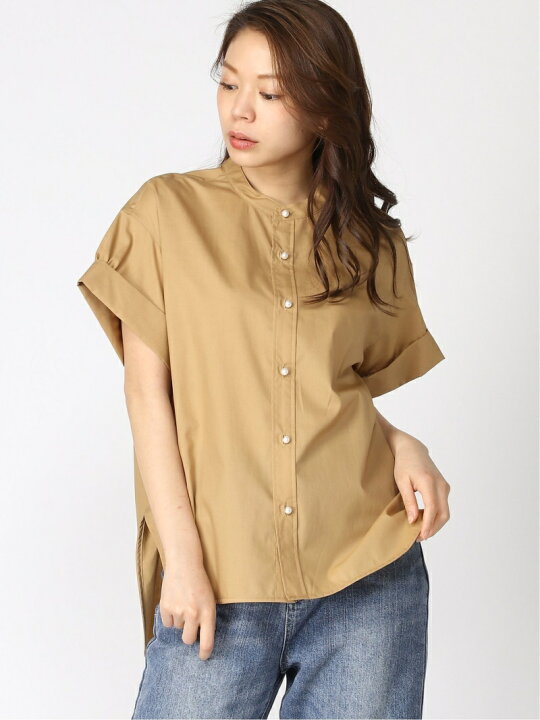 楽天市場】【SALE／50%OFF】パールボタンタックスリーブシャツ Spick 