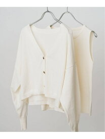 【SALE／30%OFF】《手洗い可》2枚SETアンサンブルニット Spick & Span スピックアンドスパン トップス アンサンブル カーキグリーン ホワイト ブラック【RBA_E】【送料無料】[Rakuten Fashion]