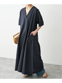 《予約》パフスリーブサッカードレス Spick & Span スピックアンドスパン ワンピース・ドレス ワンピース ネイビー ブラック【先行予約】*【送料無料】[Rakuten Fashion]