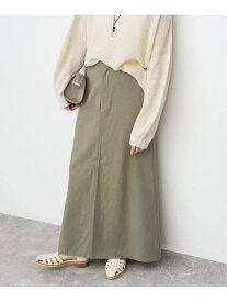 《予約》ウォッシュドツイルナロースカート Spick & Span スピックアンドスパン スカート ロング・マキシスカート ベージュ カーキグリーン【先行予約】*【送料無料】[Rakuten Fashion]