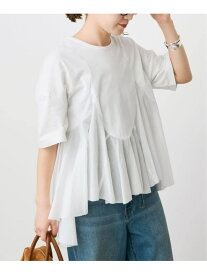 《一部店舗+WEB限定 / 追加予約》AAYUSHI / アユーシ ペプラムラッフルTシャツ Spick & Span スピックアンドスパン トップス カットソー・Tシャツ ブラック ホワイト【先行予約】*【送料無料】[Rakuten Fashion]