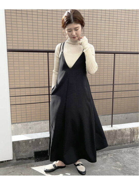 楽天市場 追加予約 ウールライクツイル キャミソールドレス Spick Span スピックアンドスパン ワンピース ワンピースその他 ブラック ブラウン 先行予約 送料無料 Rakuten Fashion Spick Span