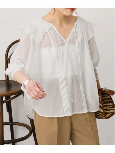 ne Quittez pas / �k�L�e�p �ʒ�Frill Collar Blouse* Spick & Span �X�s�b�N�A���h�X�p�� �g�b�v�X �V���c�E�u���E�X �u���b�N �u���[ �z���C�g�y���������z[Rakuten Fashion]