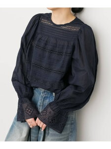 ne Quittez pas / �k�L�e�p �ʒ�Pintuck & Lace Blouse* Spick & Span �X�s�b�N�A���h�X�p�� �g�b�v�X �V���c�E�u���E�X �l�C�r�[ �z���C�g�y���������z[Rakuten Fashion]