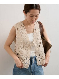 ≪追加≫コットンレースエンブロイダリーVEST FRAMeWORK フレームワーク ジャケット・アウター その他のジャケット・アウター ベージュ ブラック【送料無料】[Rakuten Fashion]