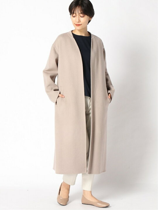楽天市場】【SALE／50%OFF】ノーカラーVネックリバーコート Spick  