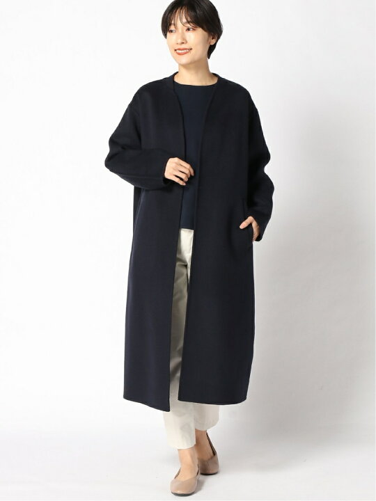 楽天市場】【SALE／50%OFF】ノーカラーVネックリバーコート Spick  
