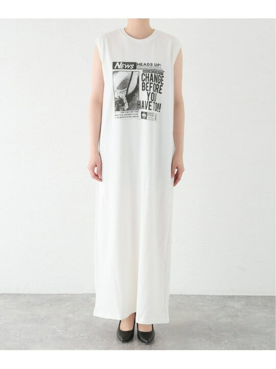 楽天市場】【SALE／30%OFF】ニュースプリントノースリーブワンピース 