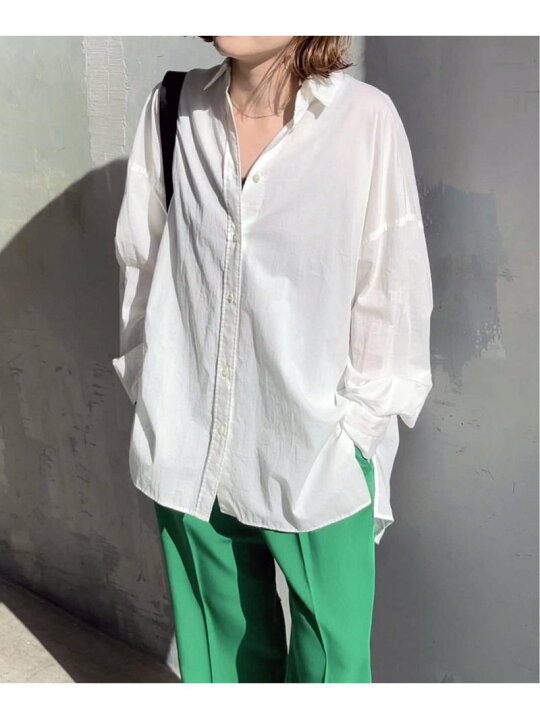 ≪予約≫シアーツイルビッグシャツ Spick Span シャツ ベージュ ブラウス スピックアンドスパン Fashion ブルー ホワイト Rakuten トップス