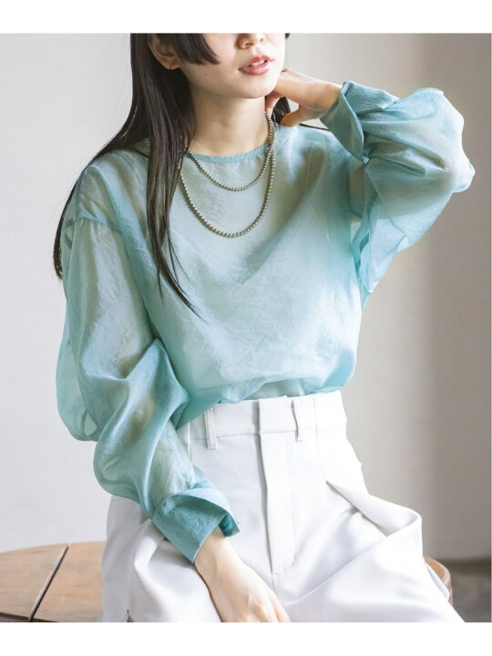 楽天市場】【SALE／30%OFF】オーガンジーボリュームスリーブブラウス 