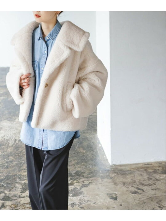 楽天市場】【SALE／30%OFF】スノーボアビッグカラーコート NOBLE 