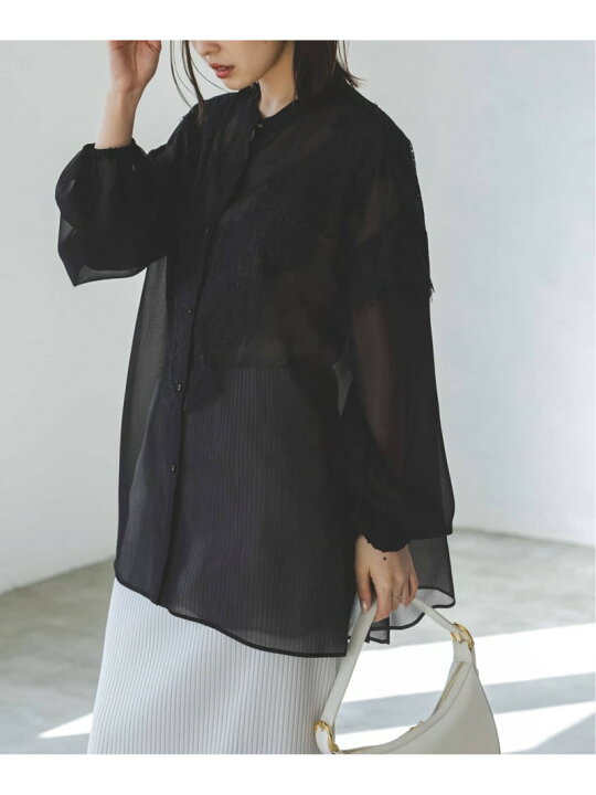 楽天市場】【SALE／30%OFF】リバーレーストリミングシフォンブラウス  
