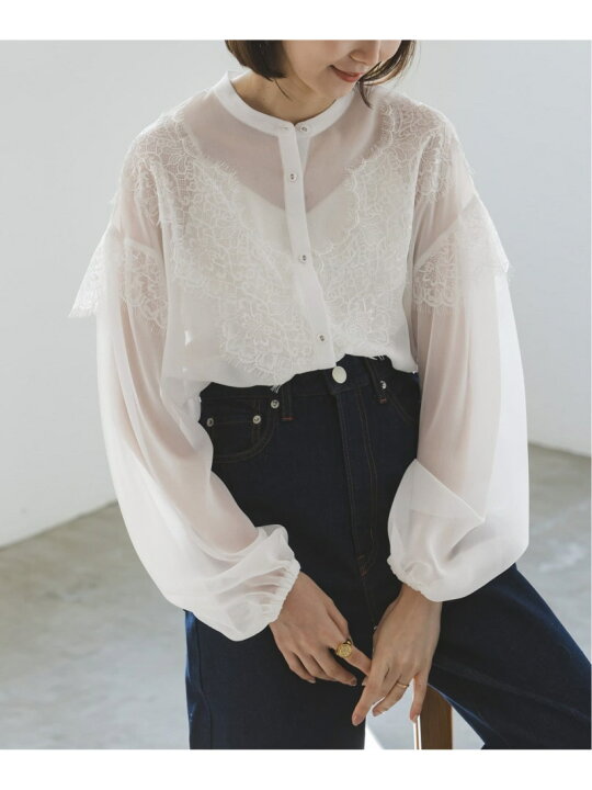 楽天市場】【SALE／30%OFF】リバーレーストリミングシフォンブラウス  