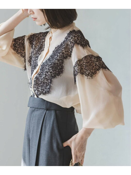 楽天市場】【SALE／30%OFF】リバーレーストリミングシフォンブラウス  