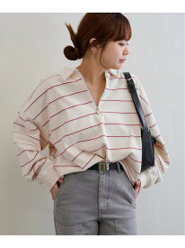 【SALE／30%OFF】ボーダーハーフジッププルオーバー U by SPICK&SPAN ユーバイスピックアンドスパン トップス カットソー・Tシャツ ブルー レッド【RBA_E】【送料無料】[Rakuten Fashion]