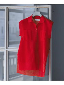 【SALE／30%OFF】《追加・新色》【洗える】スポンジシアーノースリーブシャツニット NOBLE ノーブル トップス ニット グレー パープル レッド【RBA_E】【送料無料】[Rakuten Fashion]