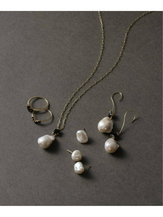 楽天市場】オイスターパール*オニキスピアス K10(両耳) Lilas スピック  