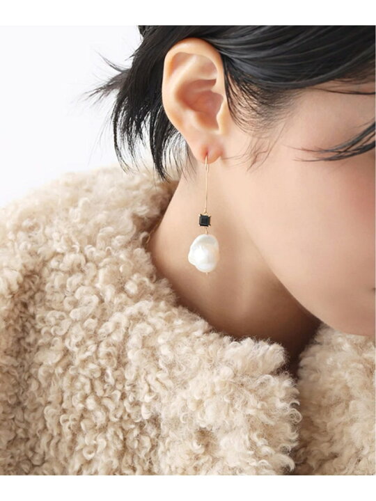 楽天市場】オイスターパール*オニキスピアス K10(両耳) Lilas スピック  