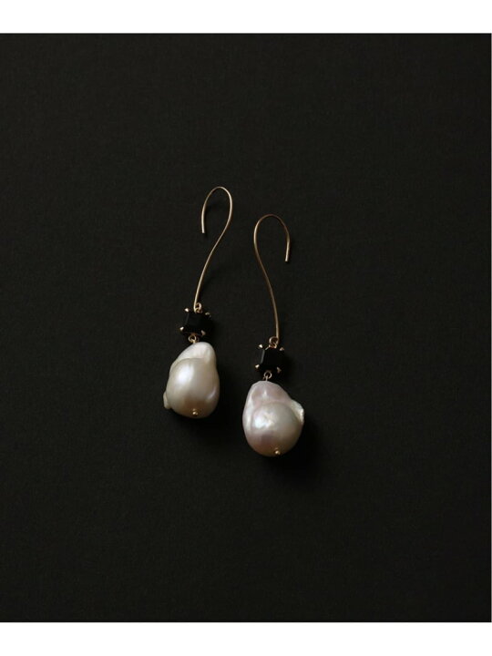 楽天市場】オイスターパール*オニキスピアス K10(両耳) Lilas スピック  