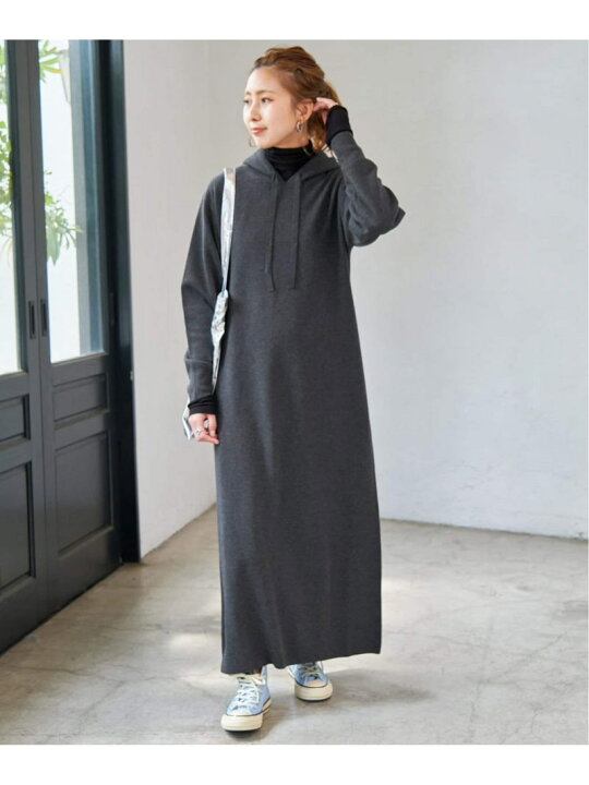 楽天市場】【SALE／30%OFF】フーテッド ニットロングワンピース Spick 