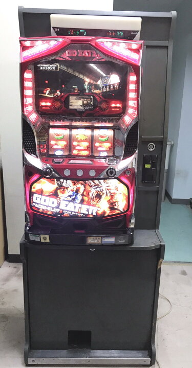 楽天市場 業務用パチスロ ゴッドイーター 山佐 業務用 ナビオート付 キャビネット付 メダル出 カプセル出変更可能 動作確認済み 保証付き スロット 5号機 実機 Spider